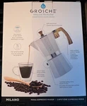 Grosche Milano Moka Espresso Maker Pot Stovetop 15.2OZ 9 Cup Coffee New White. Price: $48.99.