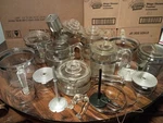 Pyrex Vintage Glass Percolator 7754-E Cup Removable Handle Pot Lid Basket Used. Price: $275.00.