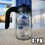 4-PK County Line Kitchen Glass Mason Jar Pitcher + Lid Wide Mouth 1 Quart 32 Oz New. Price: $34.97.