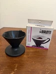 Bialetti Pour Over Coffee Dripper Filter Black Manual Brewer W/ Original Box Used. Price: $14.99.