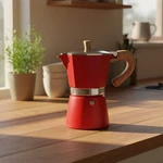 Red Aluminum Moka Pot - 6 Shot Stovetop Espresso Maker For Home & Outdoors New. Price: $37.33.