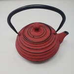 Ibili Cast Iron Ribbed Tea Pot Red Black Ceylon Kuta .30 Ounces Single Serve Used. Price: $49.19.